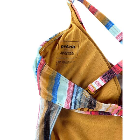 *NWT Prana Marina Multicolored Stripe One-Piece Swim Bathing Suit Size 34D/Small - Picture 3 of 4